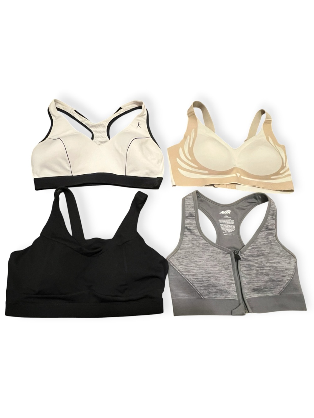 Lot of 4 Sports Bras Size Large - Avia, Danskin,